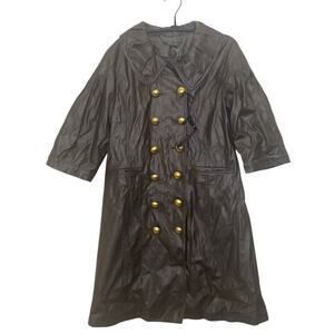 Vertigo Paris Women’s Double Breasted Trench Coat 3/4 Sleeves NWT Sz M Manmade